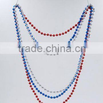 USA National Day party Bead chain fashion necklace silver pearl