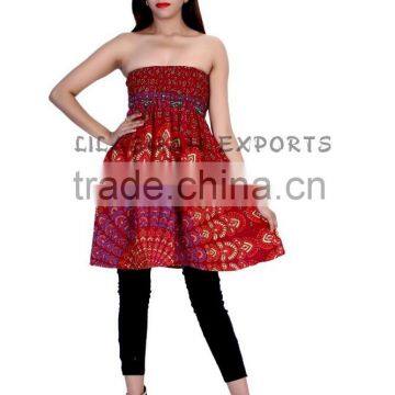 2459 Rayon Women's A-lineTube Top Supplier Beachwear dresses Hand Block Ladies Maxi dress shirred waist skirts Long Sleeve dress
