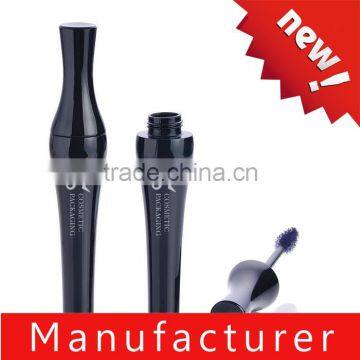 Stylish black plastic empty mascara bottle with brush