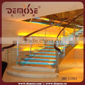 arc fancy iron staircase with 220V LED light