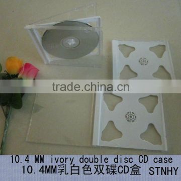 10.4 mm ivory medium plate transparent outer double disc CD case