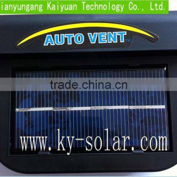 cheap 1W solar powered rechargeable auto cool solar power car fan