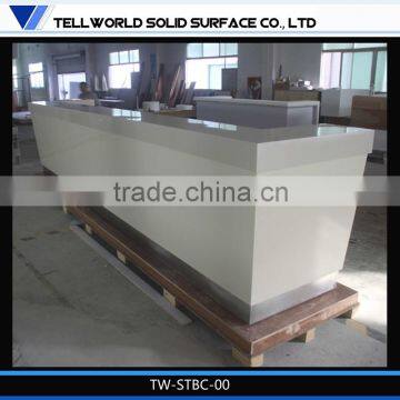 Solid Surface finish High glossy pure color elegant design hotel restaurant bar counter