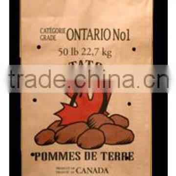 kraft paper bags for 25kg potato packaging bags