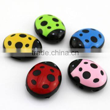 Wholesale cartoon animal ladybird ladybud mp3 music player with TF card reader