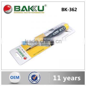 BaKu Hot sale plastic handle Slotted 1.5 2.0 S2 Steel Precision Screwdriver BK-362
