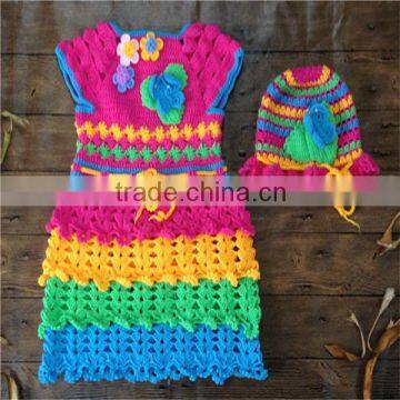 Baby crochet dress colorful baby girl dress cute girl party dress