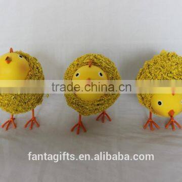 Metal Handmade Vivid 3 assorted chicken Easter Decoration