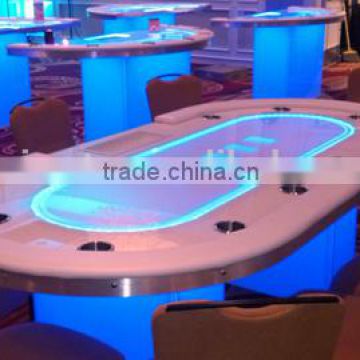 Shanghai LED Luxury casino poker table with LED light BIG size