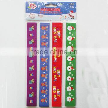 Colourful Novelty Retro Vintages Style Christmas Santa Paper Chain Garland Decor