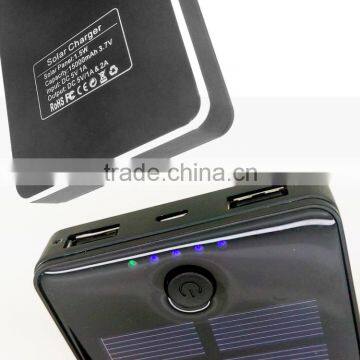 10000mah 15000mah 20000mah Golden Black Polymer Battery 1.5w Single Crystal Solar Panel Solar Power Bank Charger for Iphone Supplier's Choice