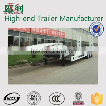 Shengrun brand 13m 60t 3 axles low loader semi trailer for heavy equipment transportation for sale