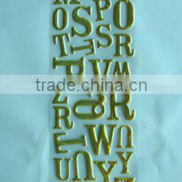 Cartoon Foam Sticker golden Puffy Letters Sticker