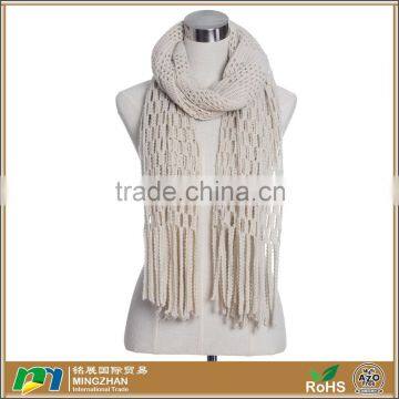 Women Winter White Color Medium length Crochet Kintted Scarves