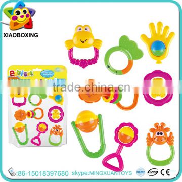 Lovely plastic music instrumental baby rattles nipple infant toys