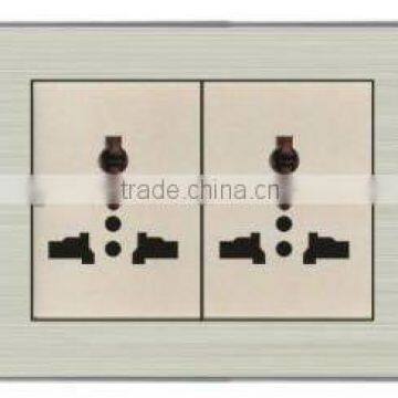 stainless steel panel multi double 13a wall electric socket