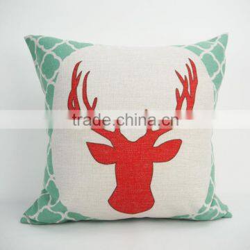 Best Quality Custom Linen/cotton Cushion Covers Throw Decorative Home Sofa Reindeer Pillow Covers photo-2