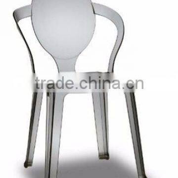 Poly Carbonate Clear Resin ARM Ghost Chair/Spoon-shaping Chair