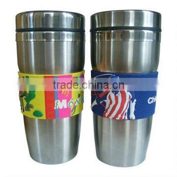 3D soft pvc skin and hot sale steel mug