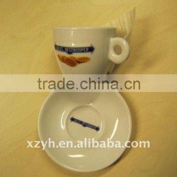 Espresso White Porcelain Cup and Saucer