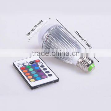 E27 9W RGB Color Changing LED RGB spotLight Bulb Lamp + Remote Control CJ-RGBQPD-014