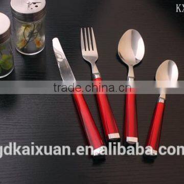 Plastic Handle Knife Fork Spoon Cutlery Set KX-P009