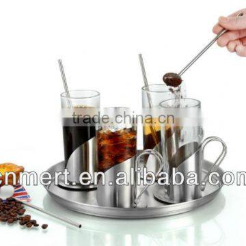 Glass and stainless steel coffee & tea mugs set