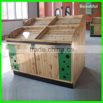 Wholesale Wooden Food Carts,/Supermarket Food Display Shelf/grains display rack