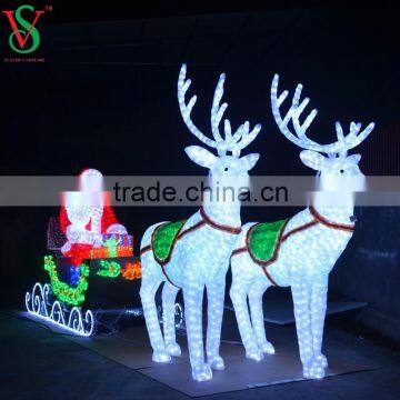 Outdoor Motif Acrylic Reindeer Sleigh Light