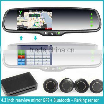 WINCE Gps Navigator Car Rear View Mirror With Bluetooth Speaker Car Handsfree Kit With Auto Brightness Adjustable