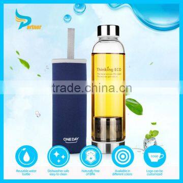 550ML New Foldable Customized Bpa Free Glass Water Bottle