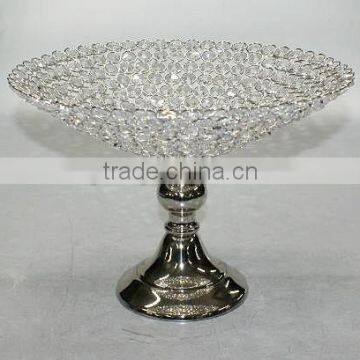 Elegant glass bead fruit tray /plate/bowl stand table centerpieces