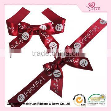 Red Bows Printed Ribbon Bows For Christmas Gift Wrapping