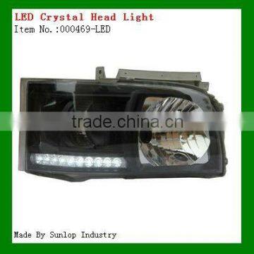 toyota headlights 000469-led hiace led head light crystal headlamp for hiace 2005 KDH 200 headlights