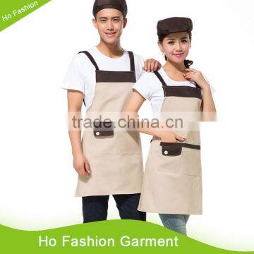 Hot Sale Cheap Wholesale Design cross back Cotton Kitchen Aprons /polycotton apron