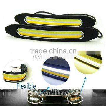 NEW 2 in 1 Soft DRL Daytime Running Light Turn Lights LED COB Day Lights DRL Turning Signal Lamps