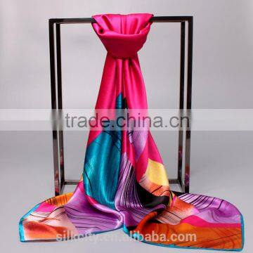 The Latest Pattern Hot Sales Silk Satin Plain Scarf