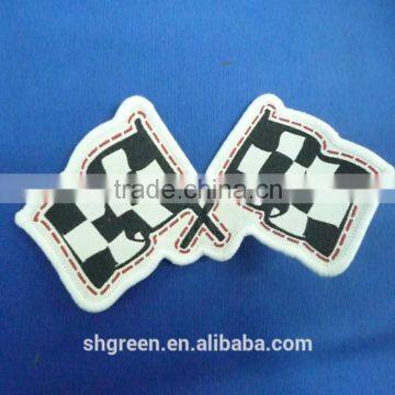 Unique Design Flag Shape Woven Labels,woven Flag Badge