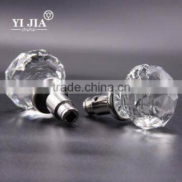 Faceted Brushed Nickel Finish Clear Glass Door Knobs and Handles