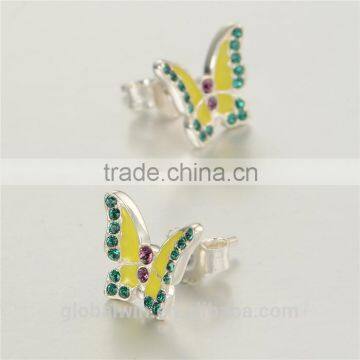 New Design Fashion Cheap Factory Direct Sale Butterfly Enamel Earrings photo-2