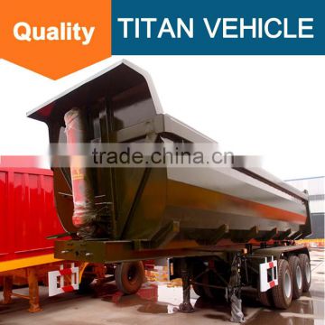 3 axles half pipe type tipper semi trailer for sale