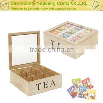 Wooden Tea Storage Box With Compartments