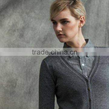 2014 new fashion women knitting pure cashmere v neck cardigan