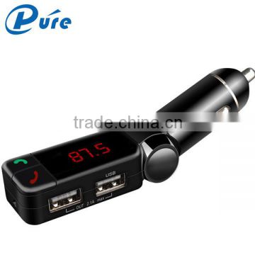 Bluetooth MP3 Player Handsfree Car Kit + Dual USB Charger + FM Transmitter with USB MP3 LCD Car Charger