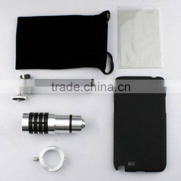 Portable 12X Zoom Optical Lens+ Tripod+ Back Case For Samsung Galaxy Note II 2 N7100