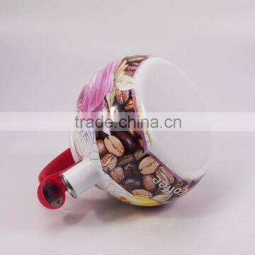 Elegant Red Rose Flower Enamel Kettle Teapot Whistling photo-6