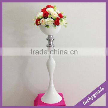LDJ549 86cm Table Center Flower Stand White Metal Vase Wholesale photo-2