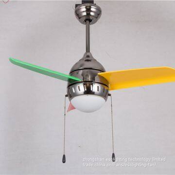 28''/36'' Colored leaf mini baby ceiling fan with led light