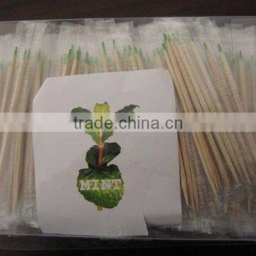 Mint Flavor Green Top Bamboo Toothpick