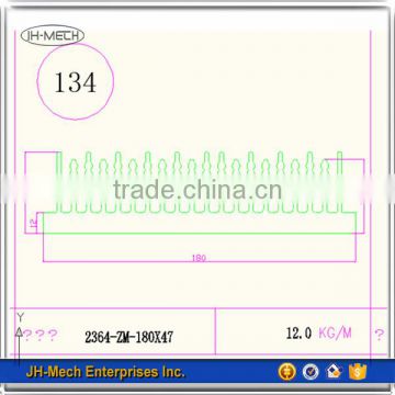 Anodized aluminum extruded large heat sinks Chinese supplier